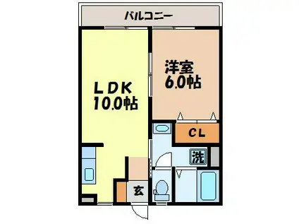 プチメゾンスカイラーク(1LDK/1階)の間取り写真