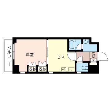 ミレナリオ21(1DK/4階)の間取り写真
