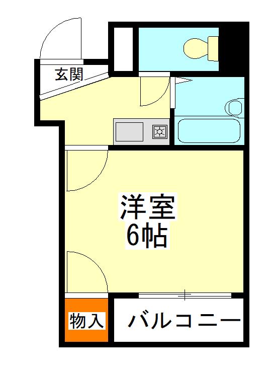 住吉スカイブルー(1K/3階)の間取り写真
