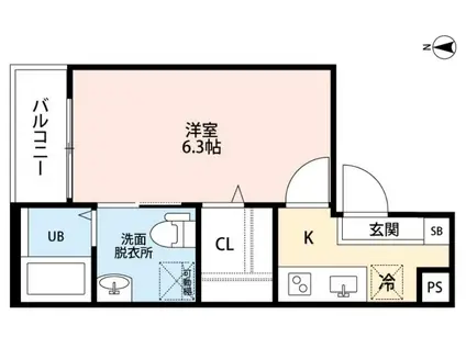 ルミエールY(1K/3階)の間取り写真