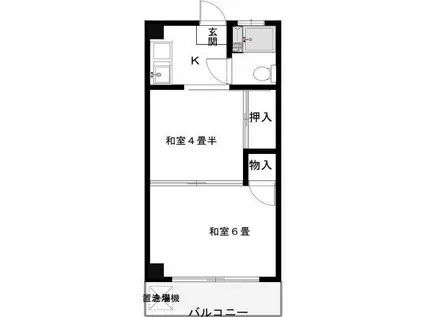 前竹マンション(2K/4階)の間取り写真