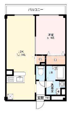 アンプルールフェール六反(1LDK/2階)の間取り写真