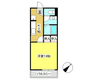 メゾン アドニス(1K/2階)の間取り写真