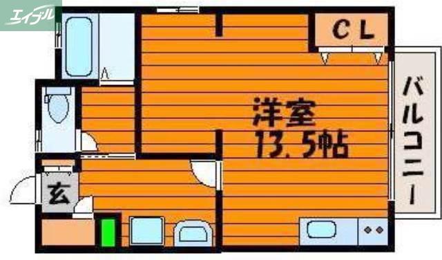 アドバンスT(ワンルーム/1階)の間取り写真
