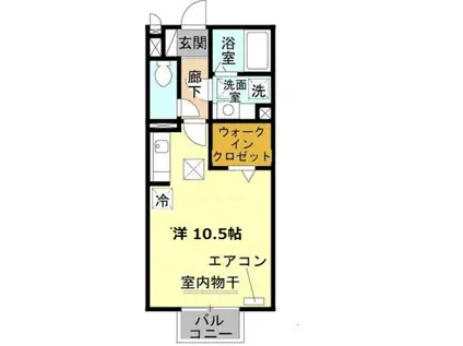 HOLLI(ワンルーム/2階)の間取り写真