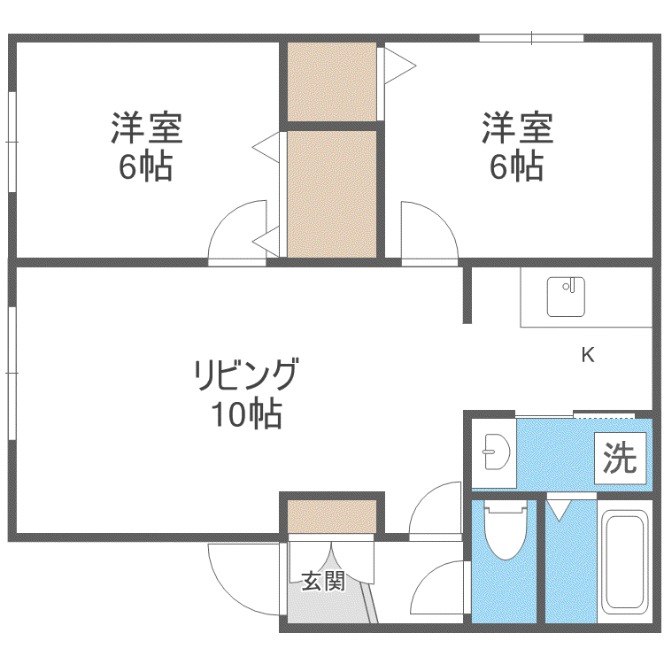 パークハイム1.2(2LDK/1階)の間取り写真