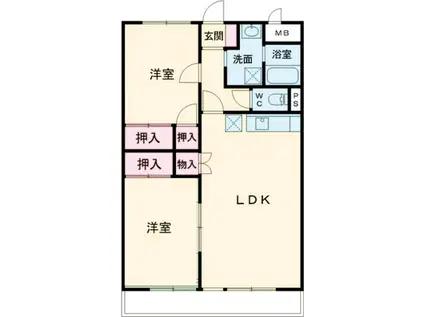 トモエビル(2LDK/4階)の間取り写真