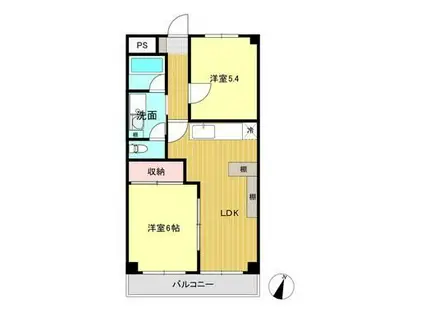 ロハス星川(2LDK/3階)の間取り写真