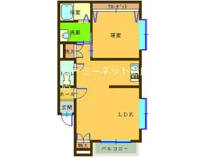 サンメゾンかじき(1LDK/1階)の間取り写真