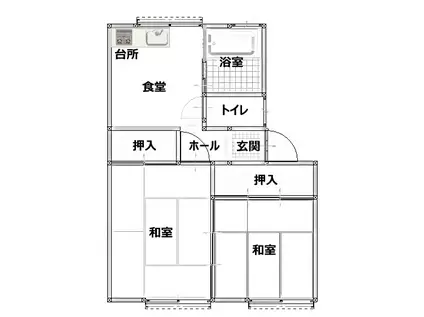ファミール似和貴(2DK/2階)の間取り写真