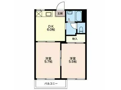 タウニィ88(2DK/1階)の間取り写真