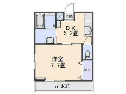 リバービレッジII(1DK/1階)の間取り写真