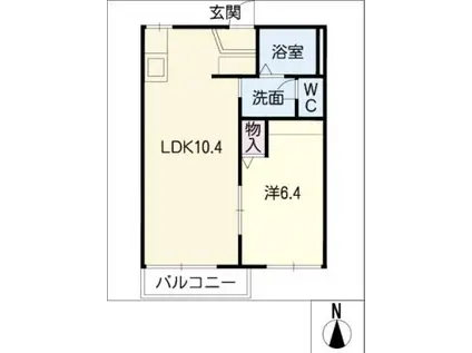 フレグランス南城(1LDK/2階)の間取り写真