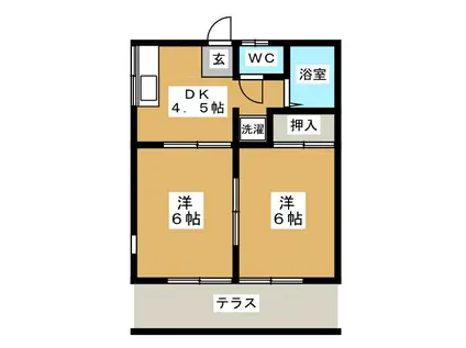 ハイツ・エコー(2DK/1階)の間取り写真