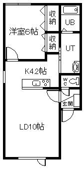 プリート(1LDK/2階)の間取り写真