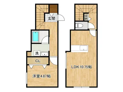 グラン若園(1LDK/2階)の間取り写真
