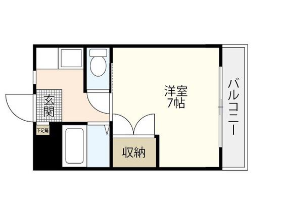 リトルハイム長岡61(1K/3階)の間取り写真