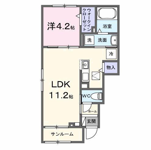 BRISA DESPACIOIII(1LDK/1階)の間取り写真