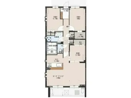 オデスビエント医大前(3LDK/3階)の間取り写真