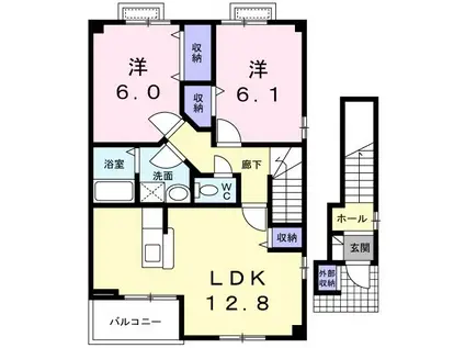 グラン・アヴェニール I(2LDK/2階)の間取り写真