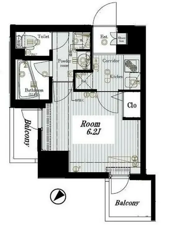 PREMIUM CUBE田町 6階階 間取り