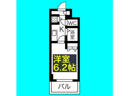 プレミアムコート名古屋金山インテルノ(1K/3階)の間取り写真
