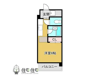 ラ・シャーム(1K/3階)の間取り写真