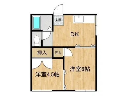 日吉ハイツ(2DK/1階)の間取り写真