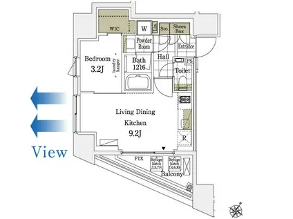 ミュプレ表参道(1LDK/10階)の間取り写真