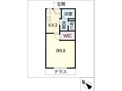 VILLA中島 B(1K/1階)の間取り写真