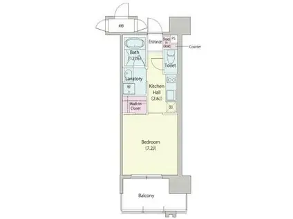 アデグランツ大須(1K/13階)の間取り写真