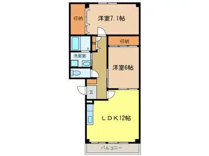 ソレアードニシキ(2LDK/1階)の間取り写真