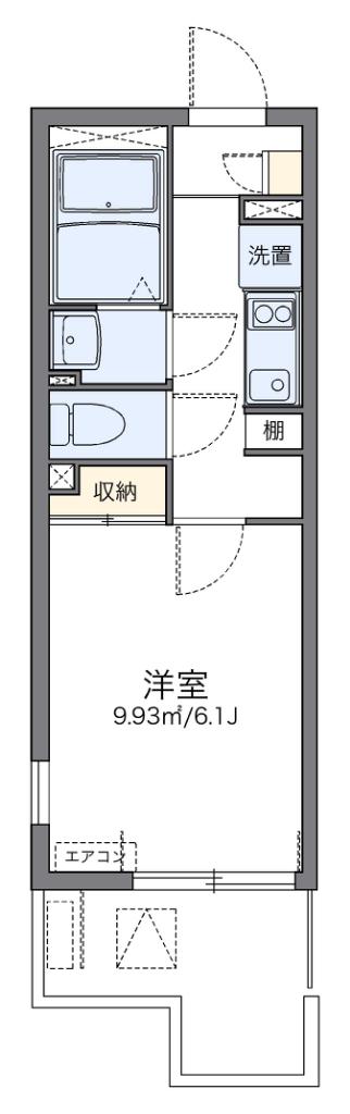 レオネクストラ メイジュ天神橋(1K/1階)の間取り写真