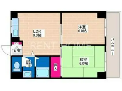 シャトレーヌ(2DK/3階)の間取り写真