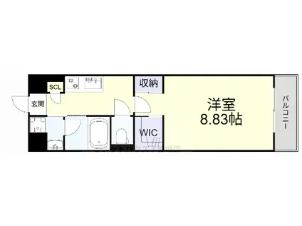 GRACECOAST(1K/4階)の間取り写真