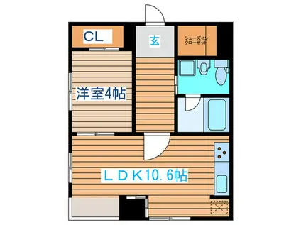 第二桃李園ビル(1LDK/4階)の間取り写真