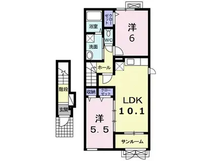 アスページ(2LDK/2階)の間取り写真