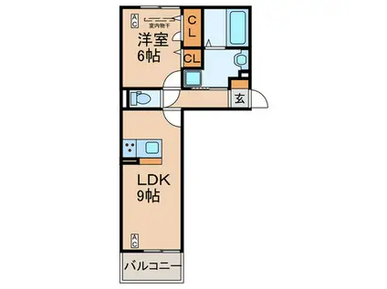 BRANSIA膳所(1LDK/3階)の間取り写真