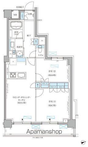 パークアクシス文京本郷(2LDK/5階)の間取り写真