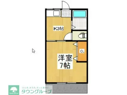 藤ハイツ(1K/2階)の間取り写真