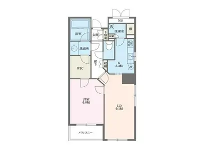 サウスポート品川レジデンス(1LDK/3階)の間取り写真