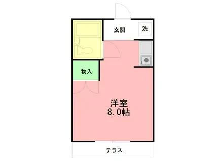ロオジェ湘南平塚(ワンルーム/1階)の間取り写真