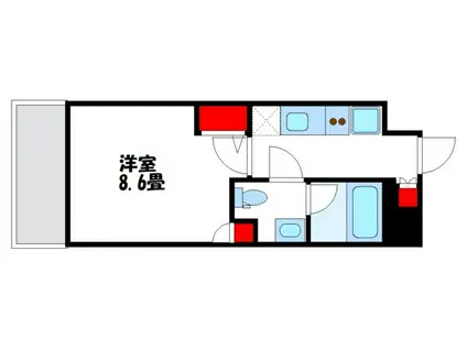 ジェノヴィア東向島スカイガーデン(1K/2階)の間取り写真