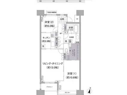 アビティ目黒(2LDK/3階)の間取り写真