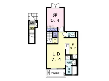 カームリー・ヒル(1LDK/2階)の間取り写真