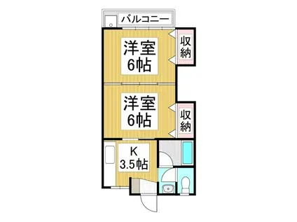 プレタメゾン下田(2K/3階)の間取り写真