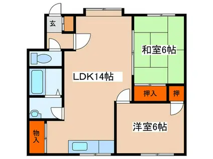 ハイツ第2クラークヒル(2LDK/2階)の間取り写真