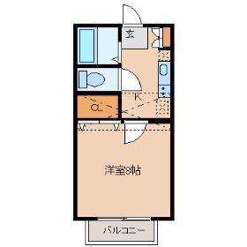アヴァンセ富沢南五番館(1K/2階)の間取り写真