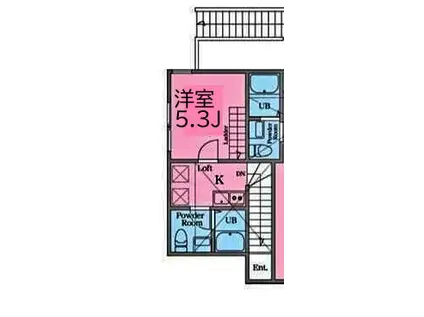 山手仲尾台テラス(1K/2階)の間取り写真