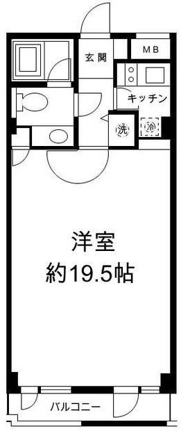 H&M南青山イースト(ワンルーム/2階)の間取り写真